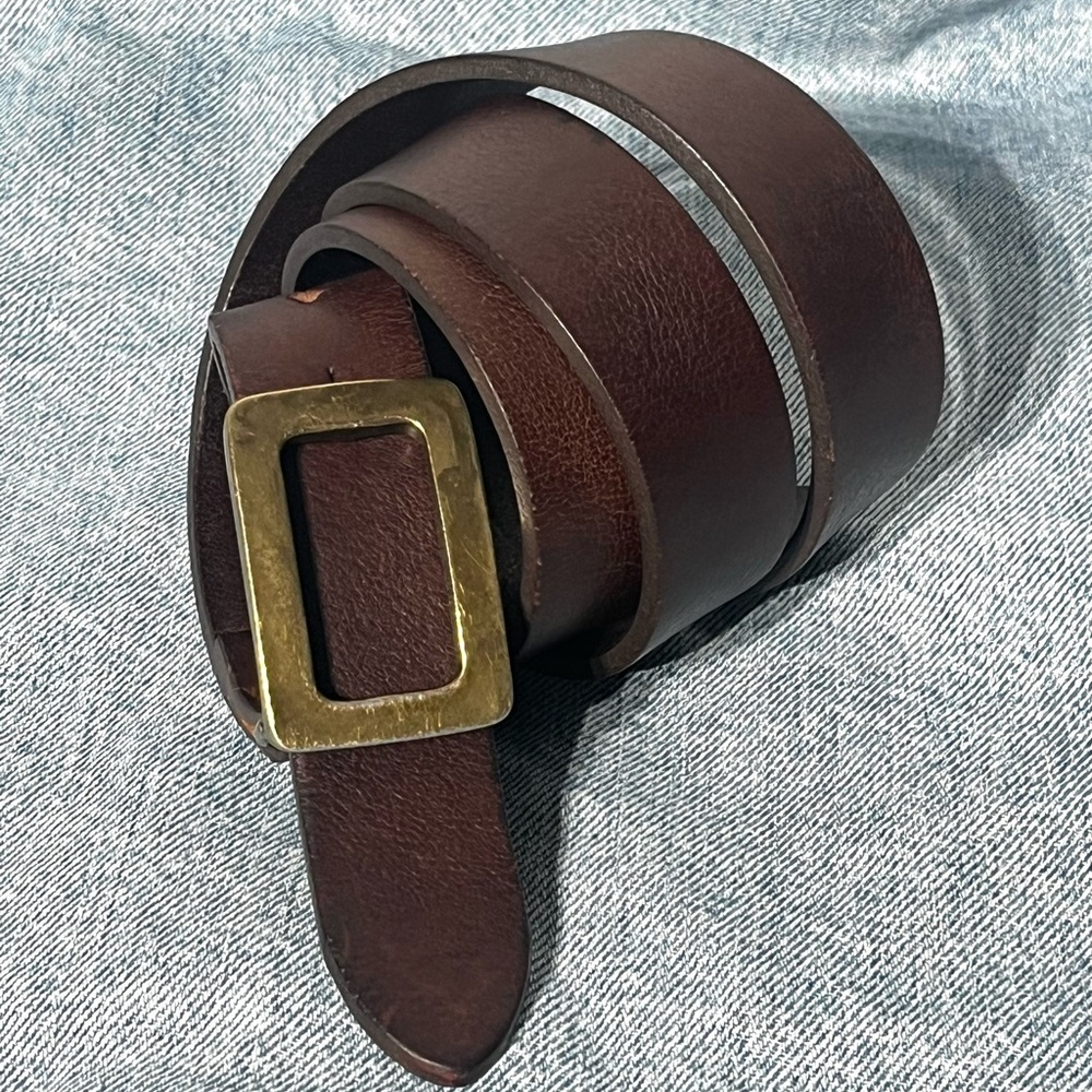 Vintage Boston Traders Leather Unisex LARGE (40) Brown Belt Brass Buckle USA